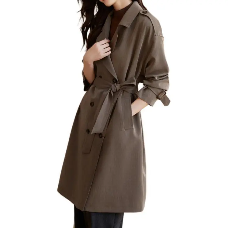 Mo Han Yi Mei Trench Coat Women's Coffee-1