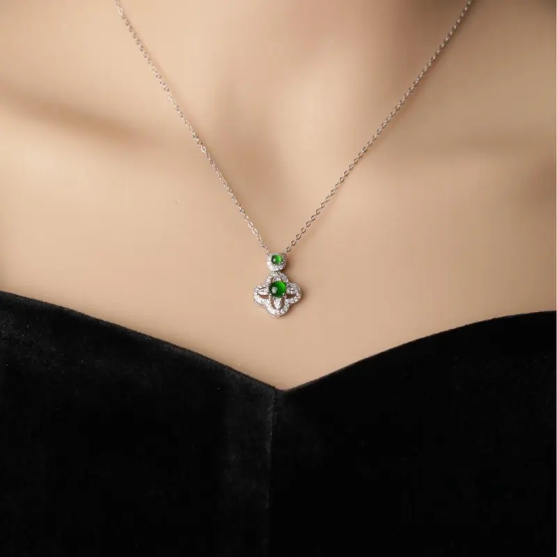 KALAIYIN Ice Glutinous Jadeite Necklaces Women's-3