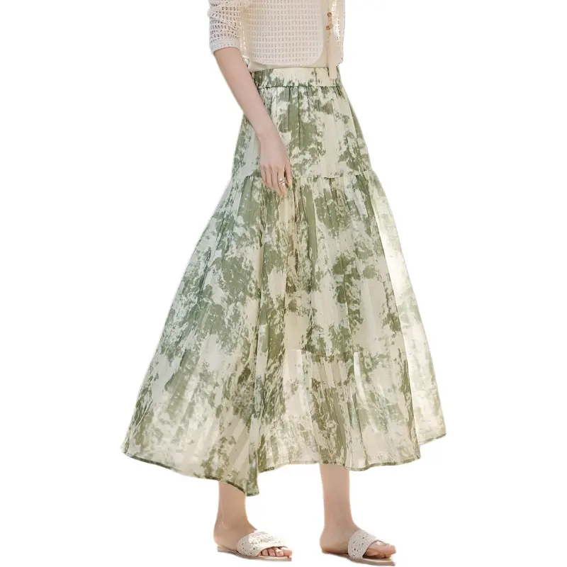 XWI Casual Long Skirts Women's Mint Green-2