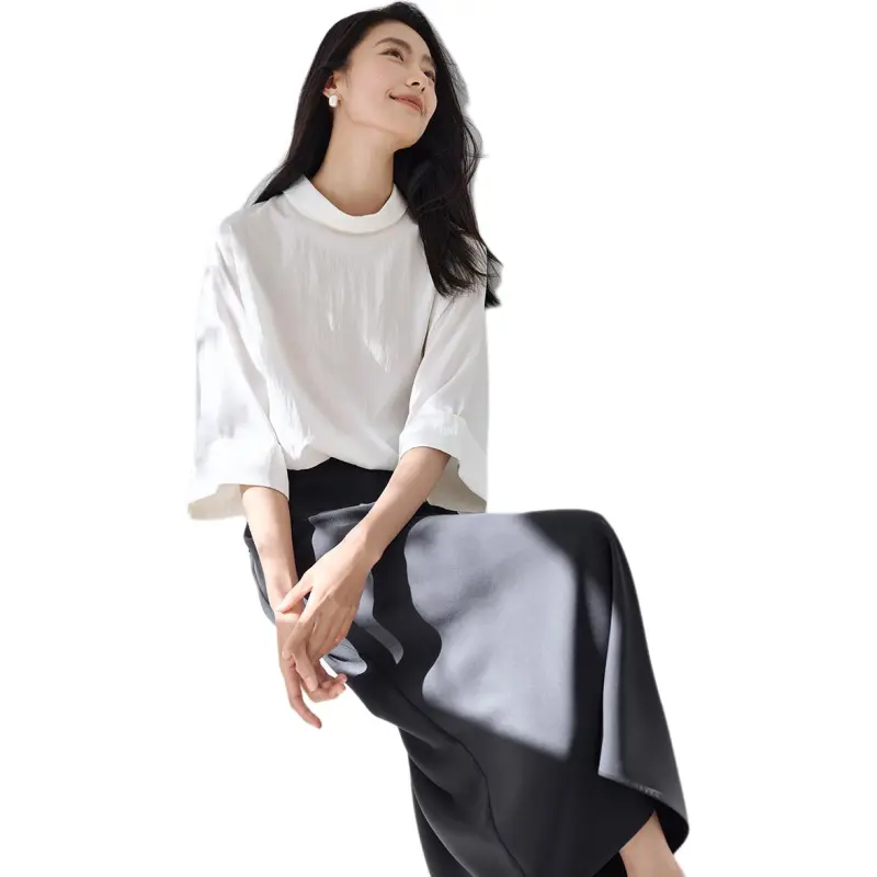IHIMI Skirt Set Women's White/Gray-1