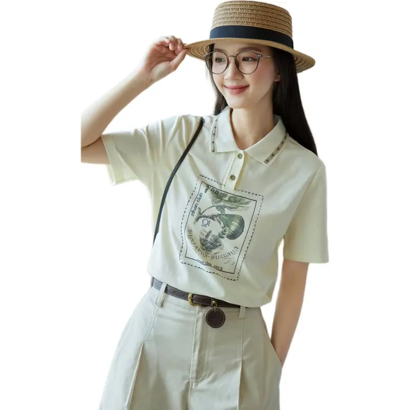 ZIHAN T-Shirts Women's Beige-2