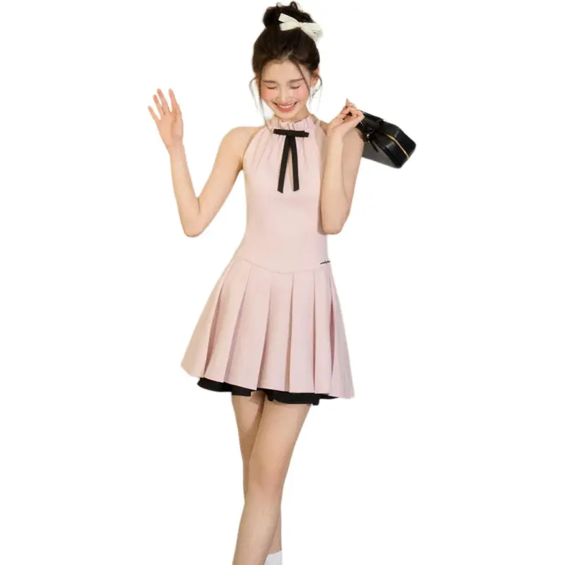 GOSO Sleeveless Dresses Women's Pink-1