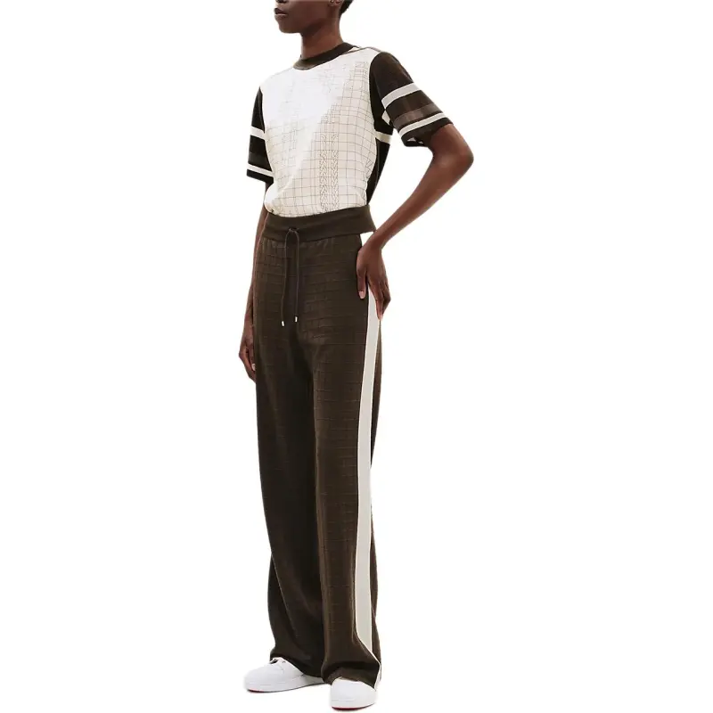 HERMES Knitted Sports Pants Women's Charcoal Brown-1