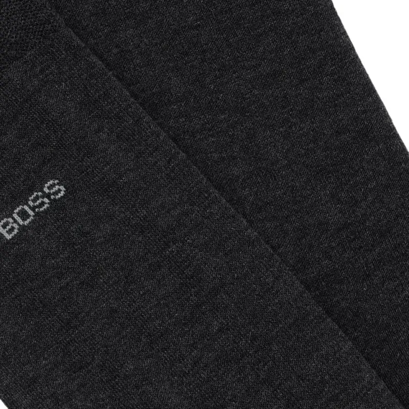 HUGO BOSS Knee High Socks Men's 2 Pack Dark Gray-1
