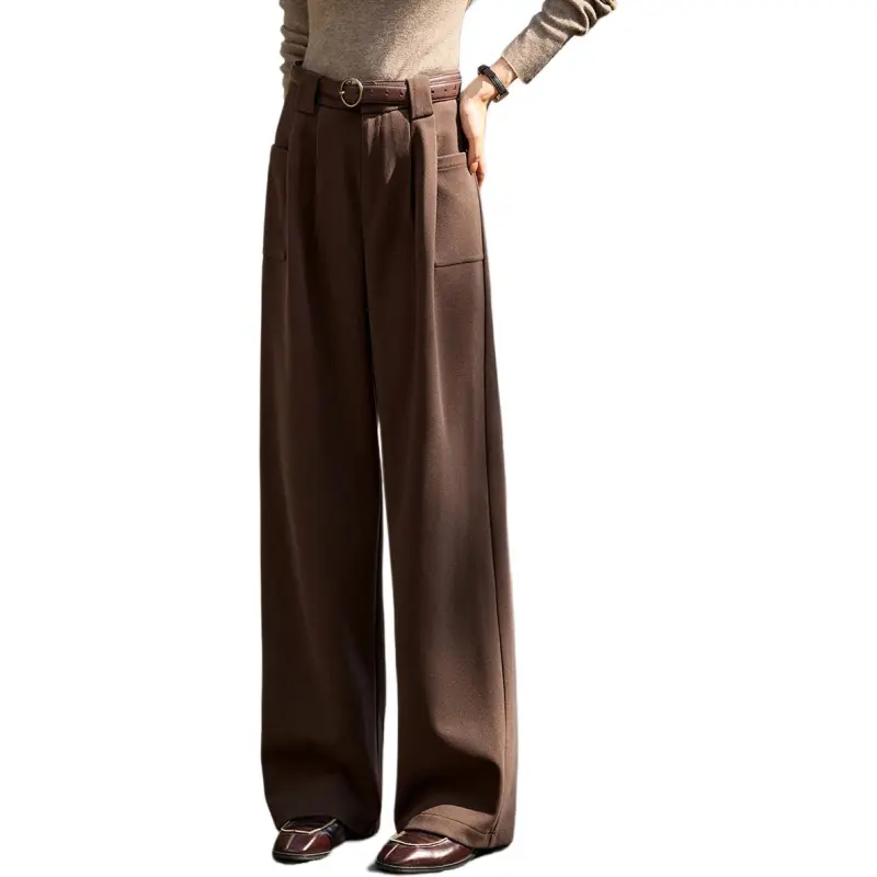 Mo Han Yi Mei Casual Pants Women's Dark Coffee-3