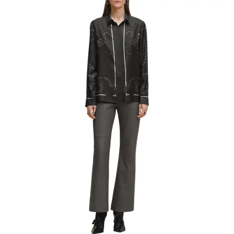 HERMES Shirt Women's Charcoal Gray-1