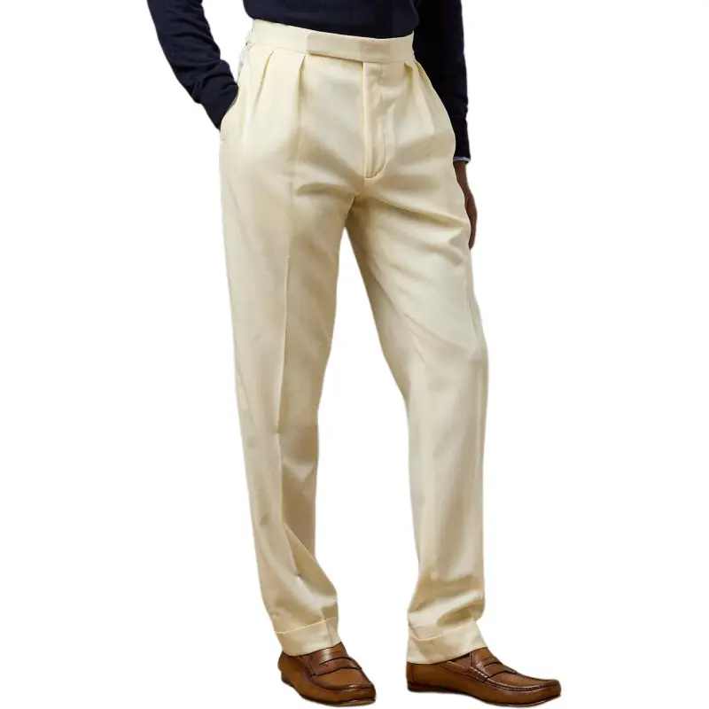 Ralph Lauren Purple Label FW24 Suit Trouser Men's Beige Yellow-1