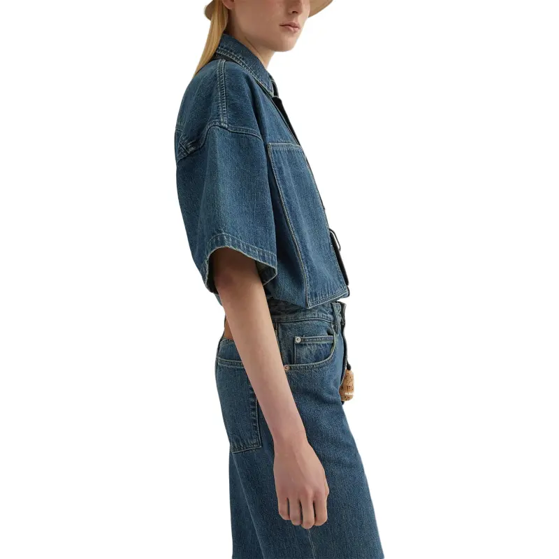 JIL SANDER Concealed Button Fastening Denim Shirt-3