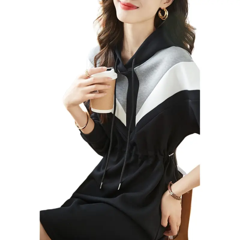 Mo Han Yi Mei Long Sleeved Dress Women's Black-6