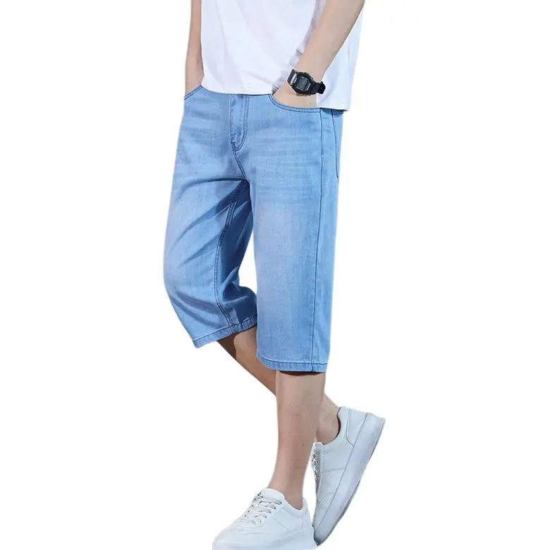 FAWENXIANGZI Denim Shorts Men's-1