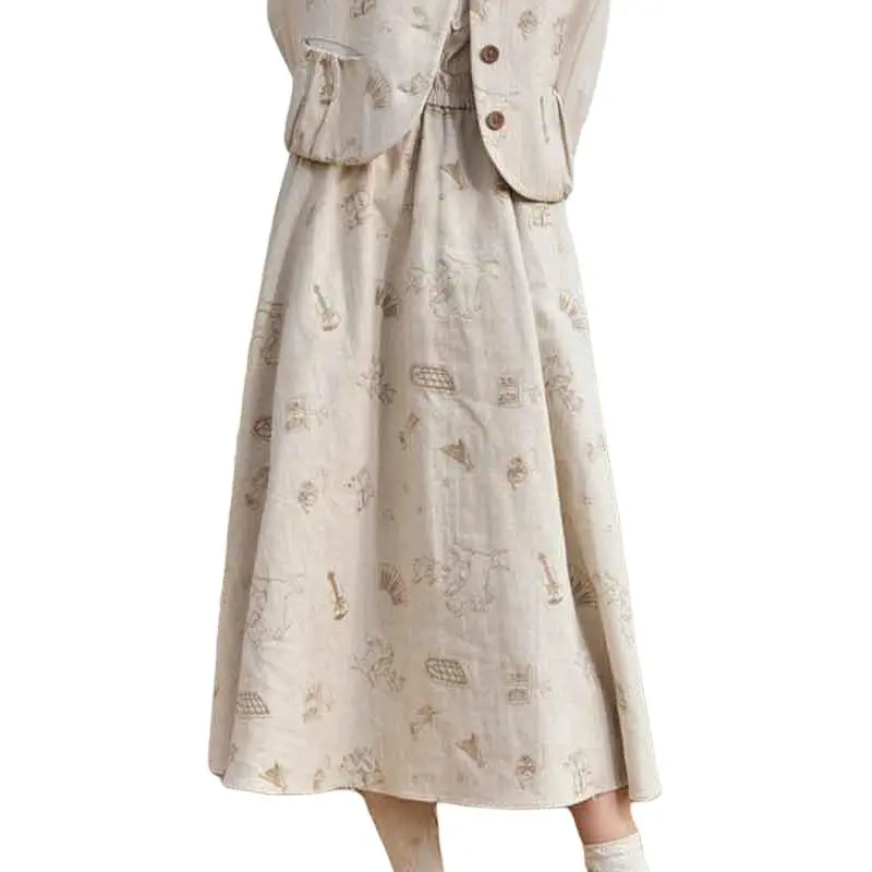 ZIHAN Casual Long Skirts Women's-5