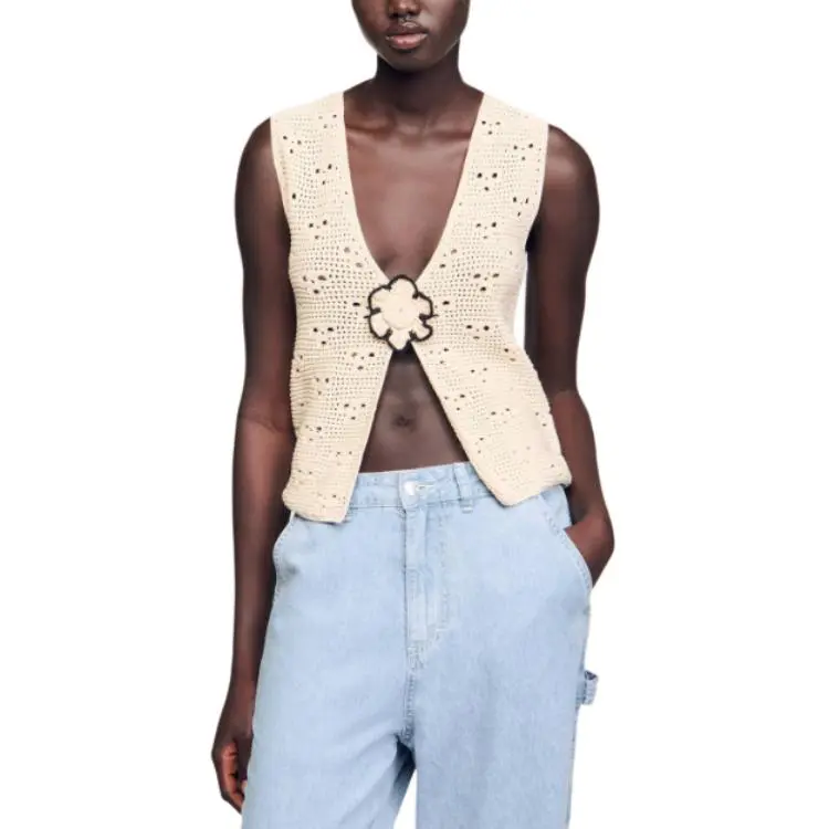 Sandro Crochet Vest-1