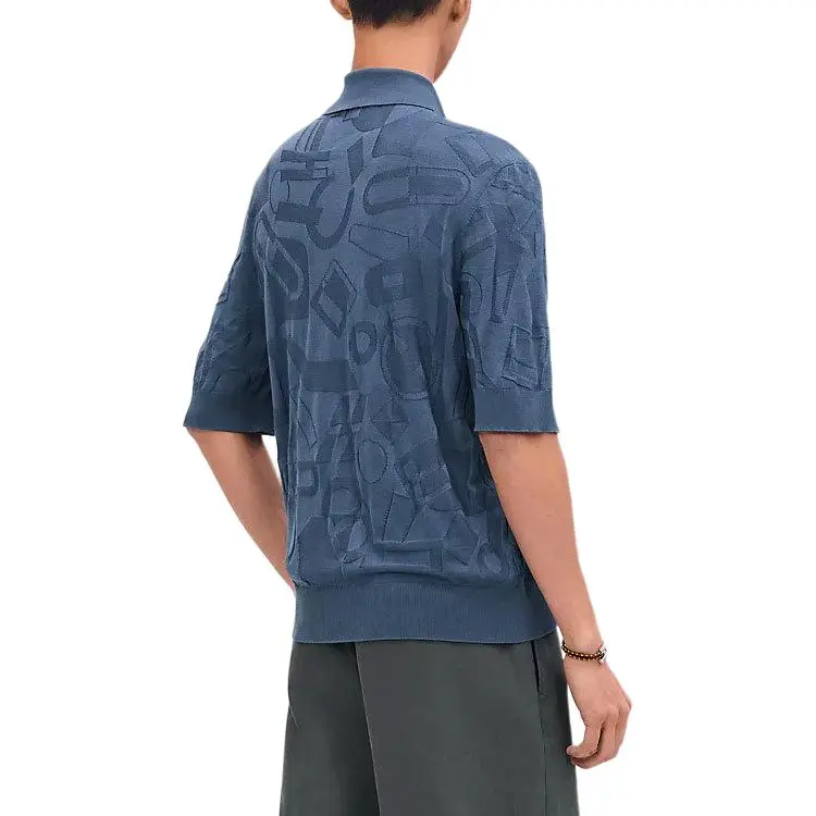 HERMES Polo Shirts Men Blue-1