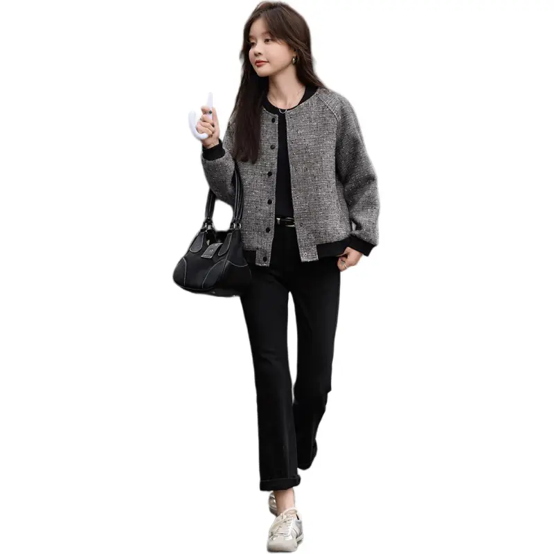 Mo Han Yi Mei Jackets Coats Women's Light Heather Gray-6