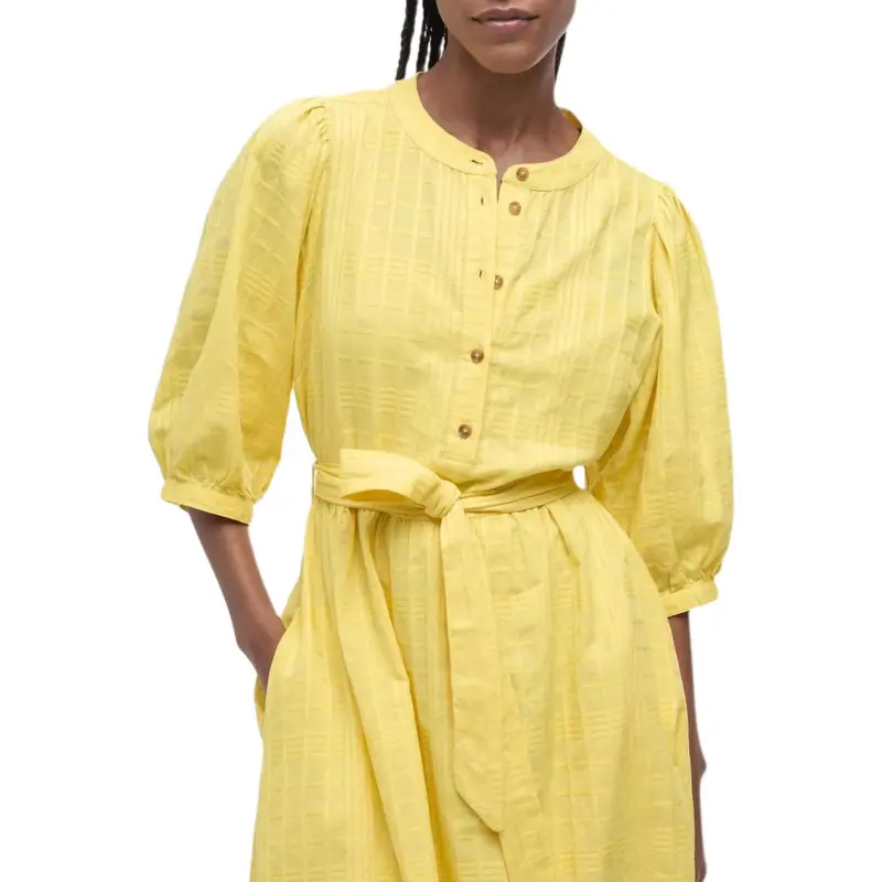 BARBOUR Long Sleeved Dress Women's Yellow-5