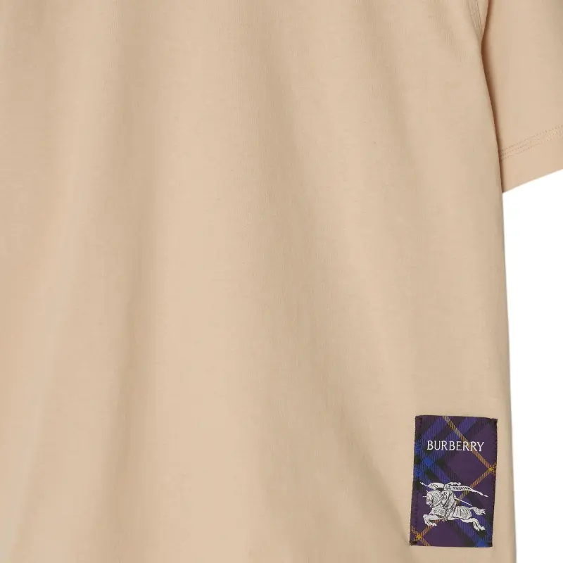 Burberry Check label Cotton T shirt-4