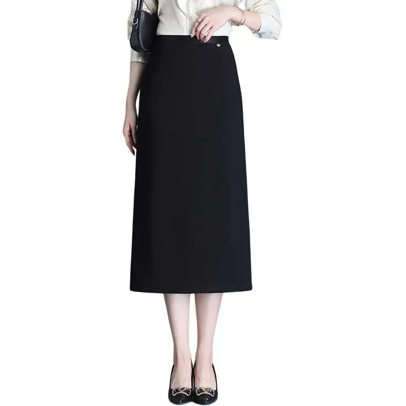 La Chapelle Casual Long Skirt Women's Black-1