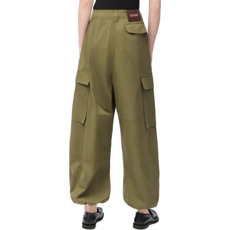 LOEWE Cargo Trousers 'Khaki Green'-4