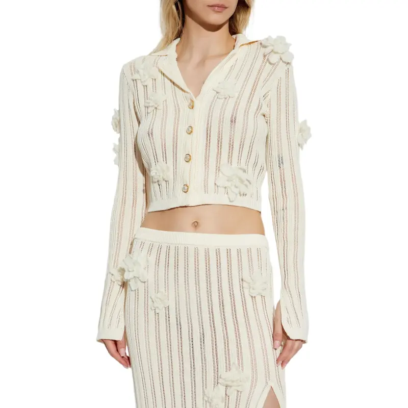 CASABLANCA Floral appliqué Top-1