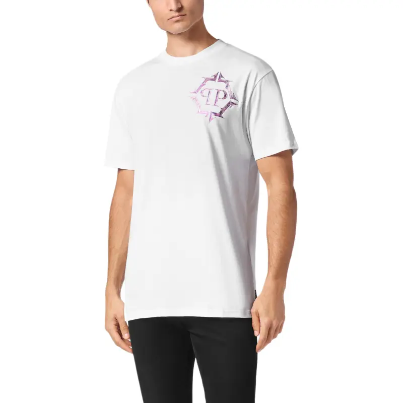 PHILIPP PLEIN Chrome Logo print T shirt-2