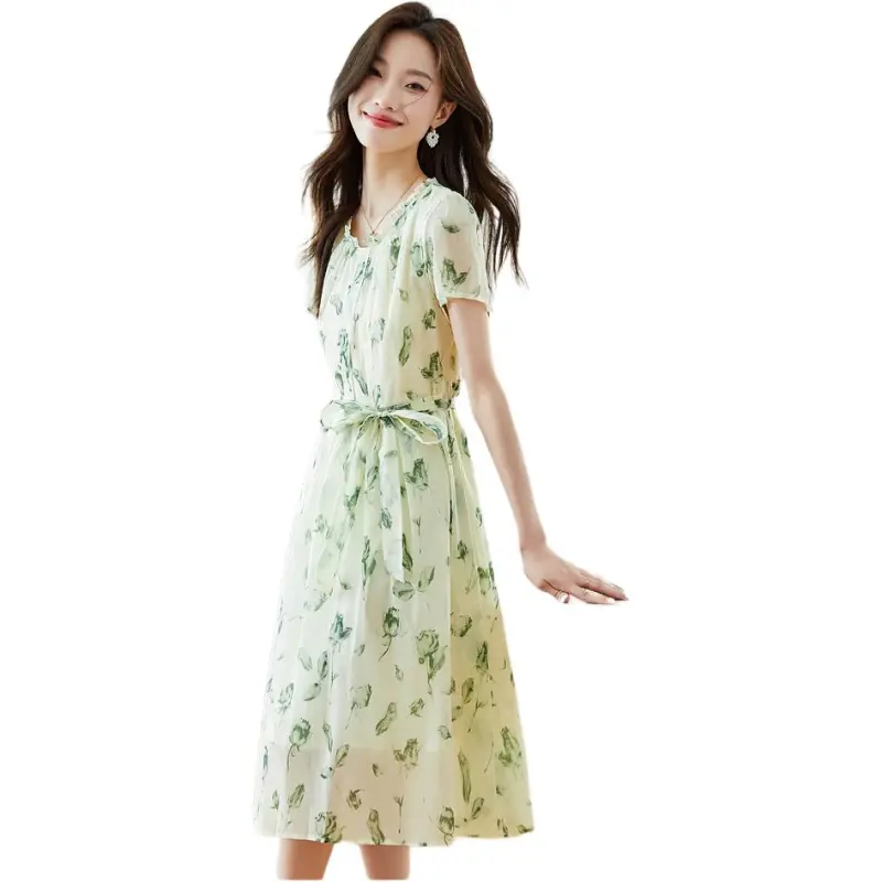 Mu Xiao Xin Short Sleeved Dress Women's-3
