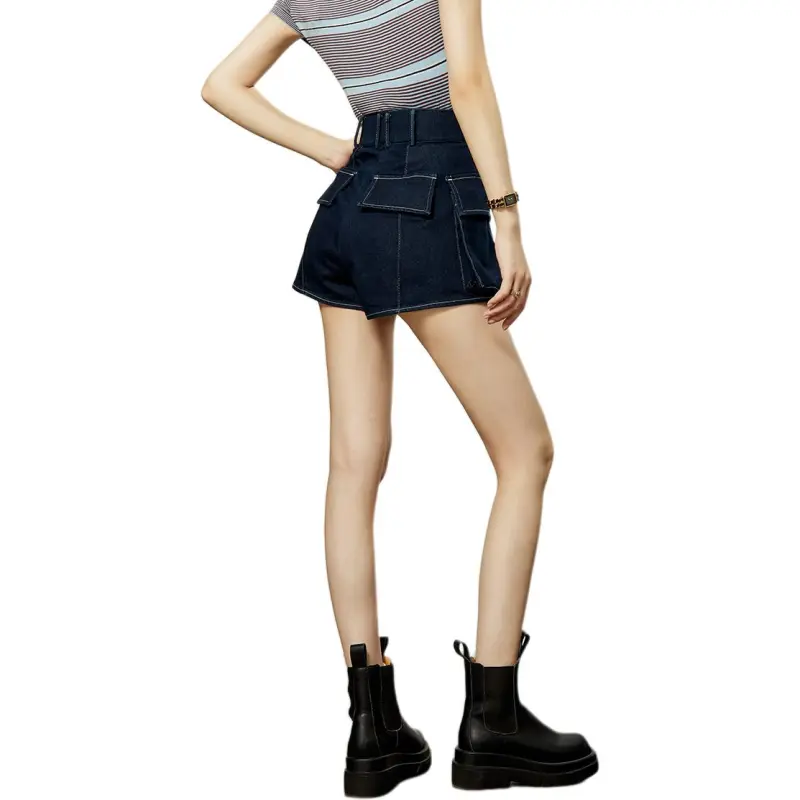 Weekly Denim Shorts Women's Dark Blue-1