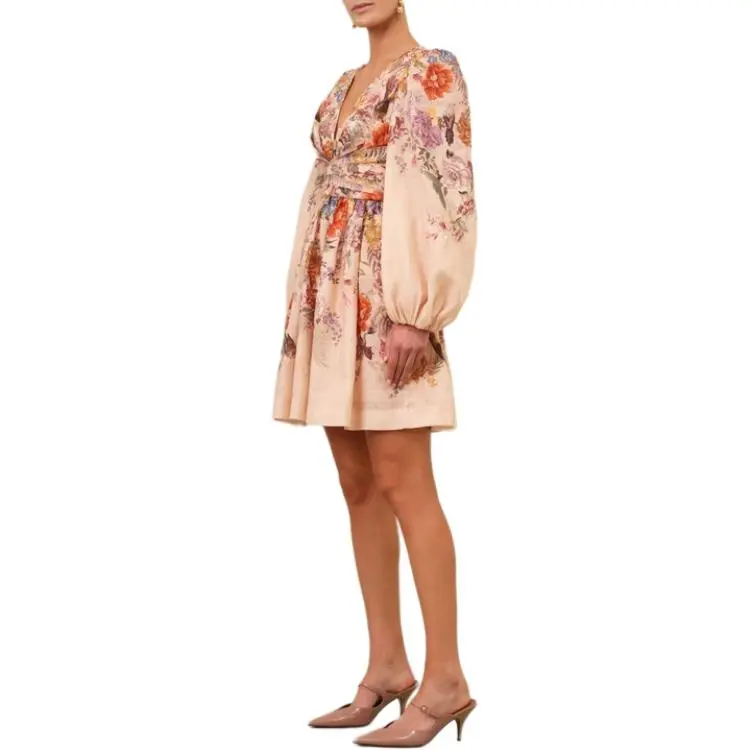 Zimmermann FW24 Long Sleeved Dresses Women's Peach-3