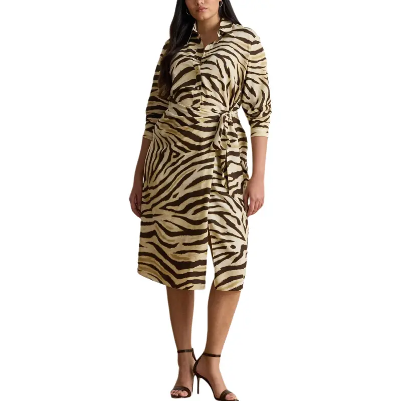 LAUREN RALPH LAUREN Long Sleeved Dress Women's Cream-2