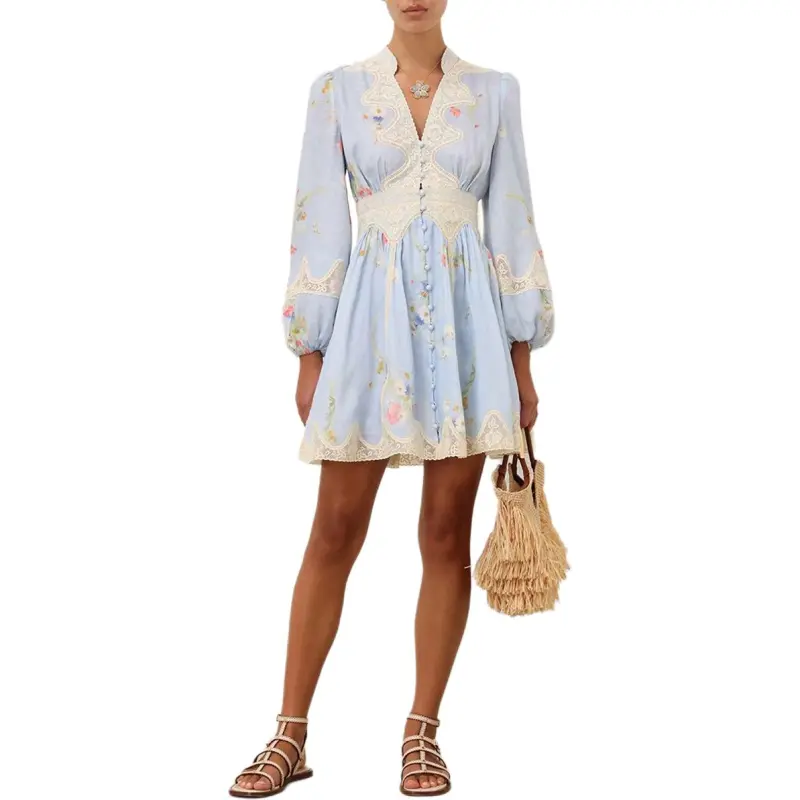 Zimmermann Lucky Lace Plunge Mini Dress-2