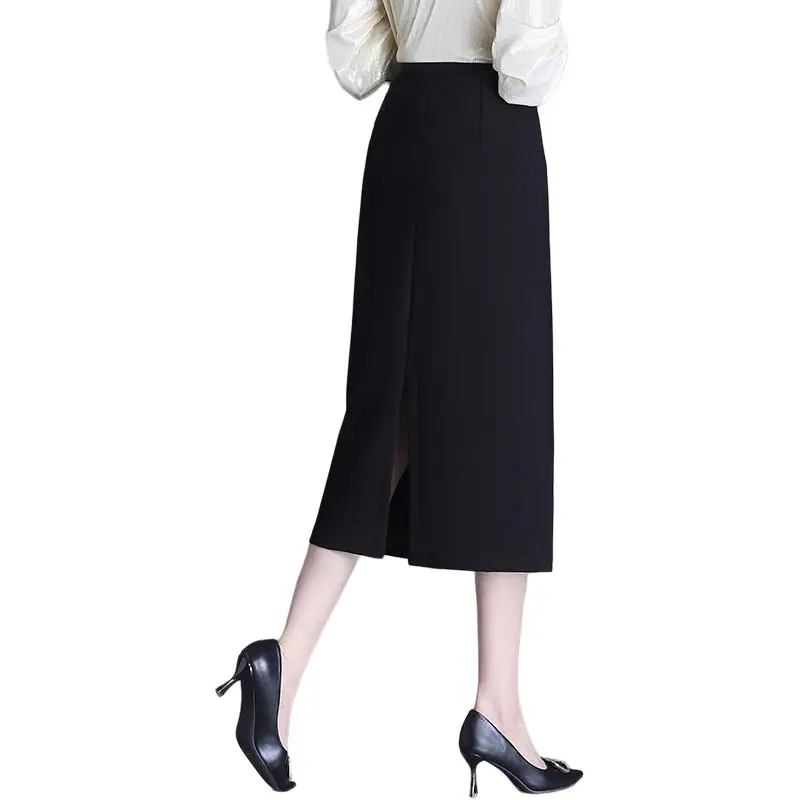 La Chapelle Casual Long Skirt Women's Black-4