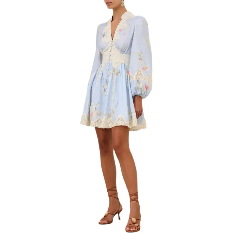 Zimmermann Lucky Lace Plunge Mini Dress-5