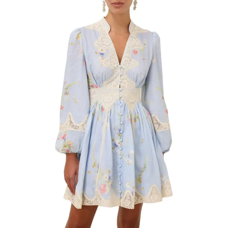 Zimmermann Lucky Lace Plunge Mini Dress-3
