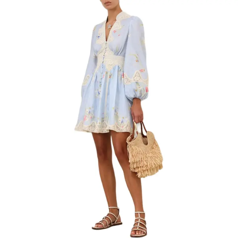 Zimmermann Lucky Lace Plunge Mini Dress-6