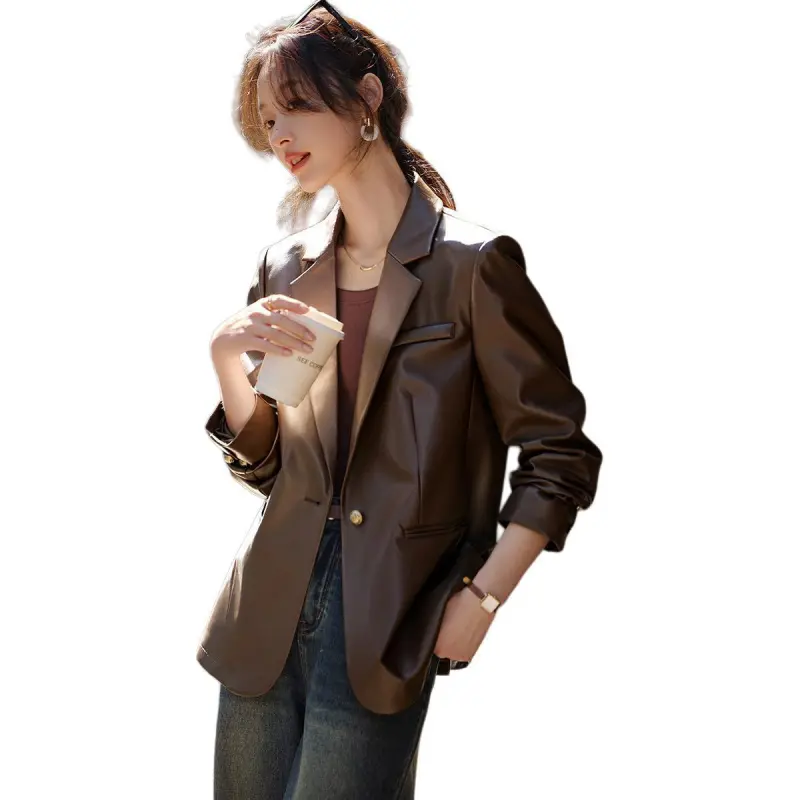 Mo Han Yi Mei Business Suit Coat Women's Coffee-3
