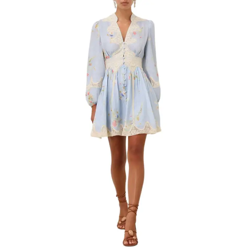 Zimmermann Lucky Lace Plunge Mini Dress-1