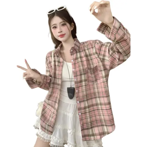 KAISER Shirt Women's Pink Plaid