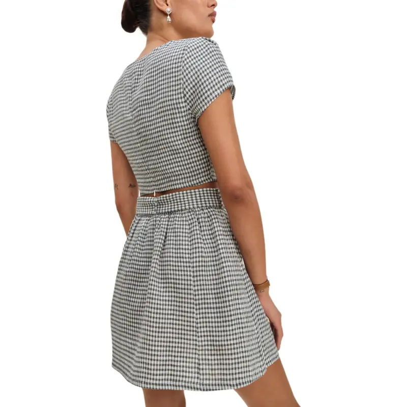 REFORMATION Niki Belted Linen Two Piece Skirt Set Women's-2