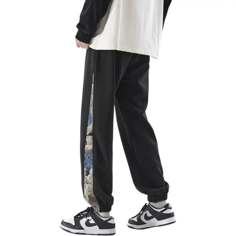 NEAR HERE Casual Pants Unisex Dark Sky Blue-1