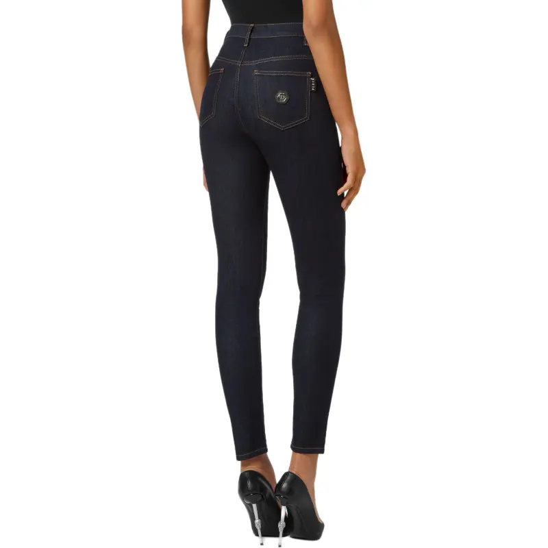 PHILIPP PLEIN Logo plaque Stretch cotton Skinny Jeans-2