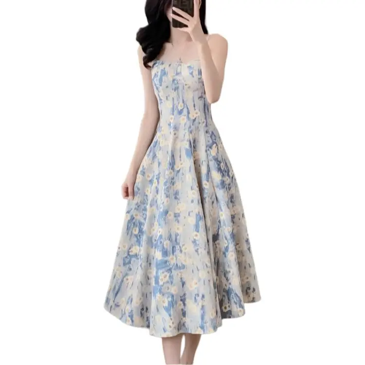Mu Xiao Xin Slip Dresses Women's Light Blue-4