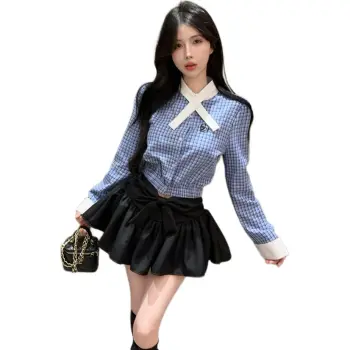 GOSO Skirt Set Women's Blue+Black