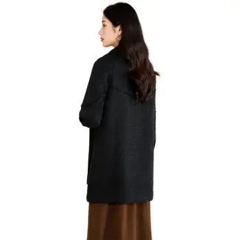 Mylan Spring Fall Coats Loose Fit Women's Black Collection Brand Get Activity Alerts In Real Time