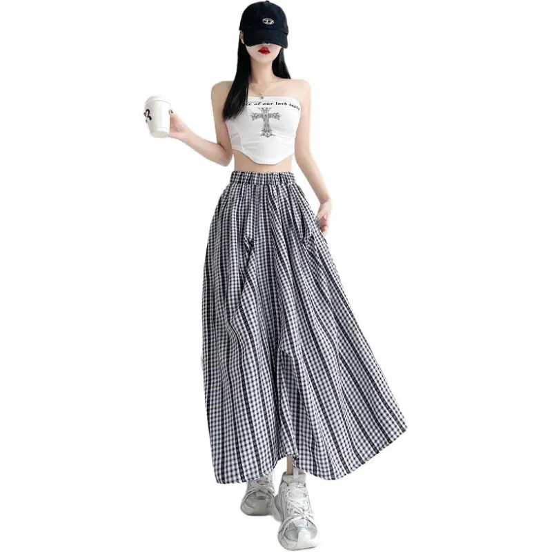 Flowers In Water Casual Long Skirt Women's-1