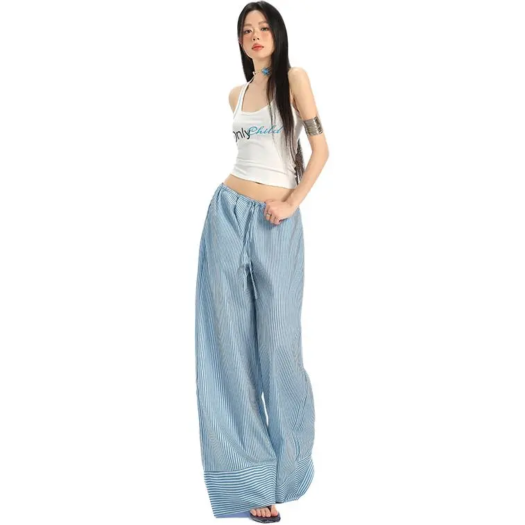 Rose Casual Pants Women's Blue Stripes-6