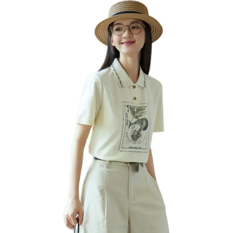 ZIHAN T-Shirts Women's Beige-3