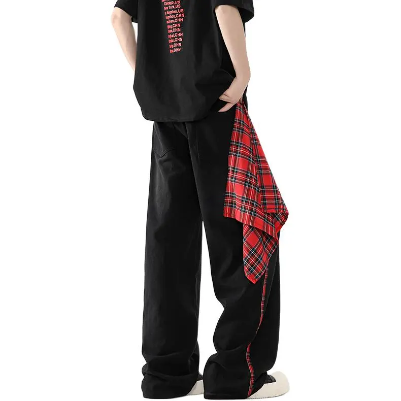 Fashion Versatile American Luxury Streetwear Jeans Design With Patchwork Style Unisex-1