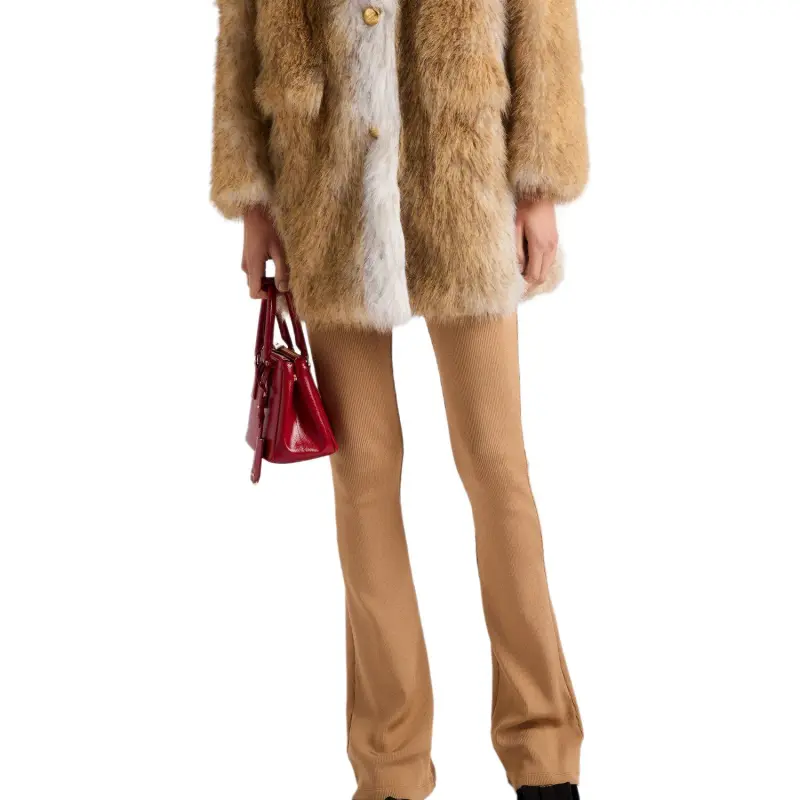 PRADA SS25 Velvet feel Coat Women's Honey-3