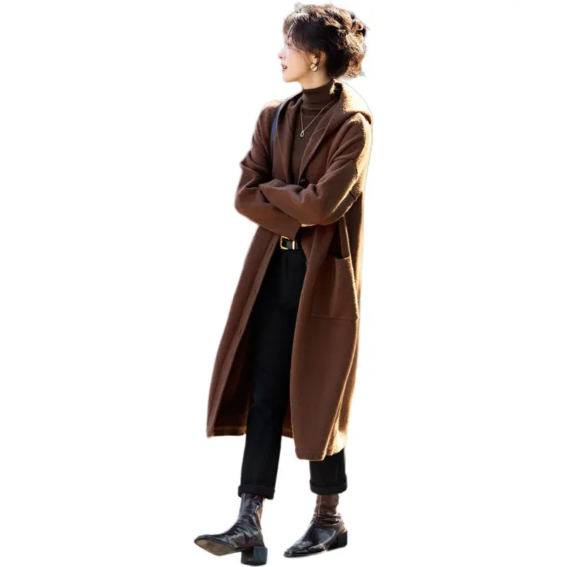 Mo Han Yi Mei Knitwear Women's Coffee-1