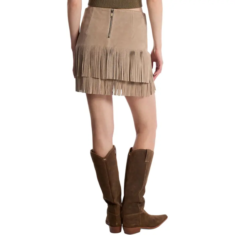 MICHAEL KORS Leather Short Skirts Women's Sand Dune-1