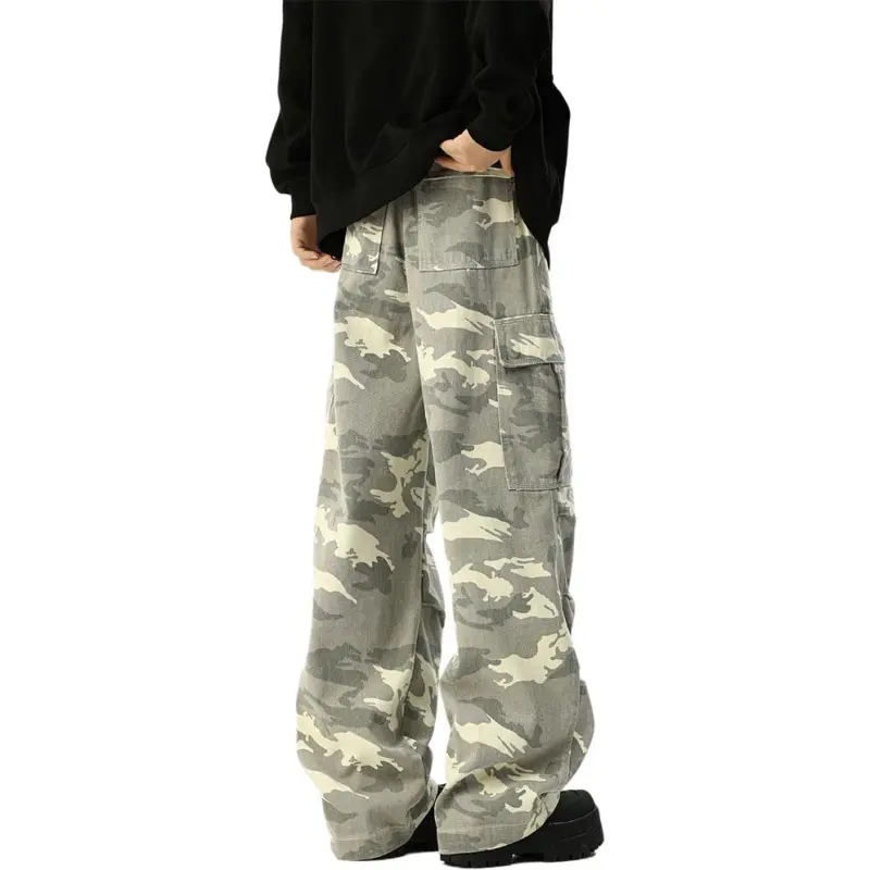 HOKLV Casual Pants Unisex Gray-1